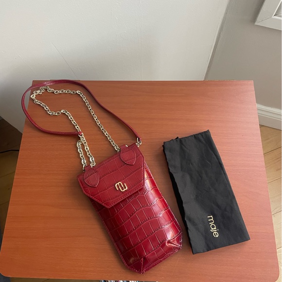 MAJE Leather Phone Case Crossbody Bag - Picture 6 of 7